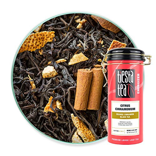 Tiesta Tea - Citrus Cinnamonium  Loose Leaf Orange Cinnamon Black Tea  High Caffeine  Hot   Iced Tea  5 oz Tin - 50 Cups  Natural Flavors  Black Tea Loose Leaf Blend Tiesta Tea - Citrus Cinnamonium  Loose Leaf Orange Cinnamon Black Tea  High Caffeine  Hot   Iced Tea  5 oz Tin - 50 Cups  Natural Flavors  Black Tea Loose Leaf Blend