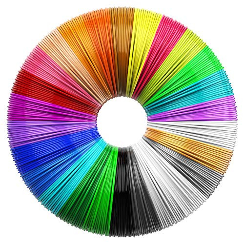TECBOSS 3D Pen PLA Filament 1-75mm  26 Colors 3D Printer Filament  Each Color 10 Feet  Including 6 Glow in The Dark 1 Transparent Color Refills  Bonus 250 Stencils e-Book  Best Filament for 3D Pen