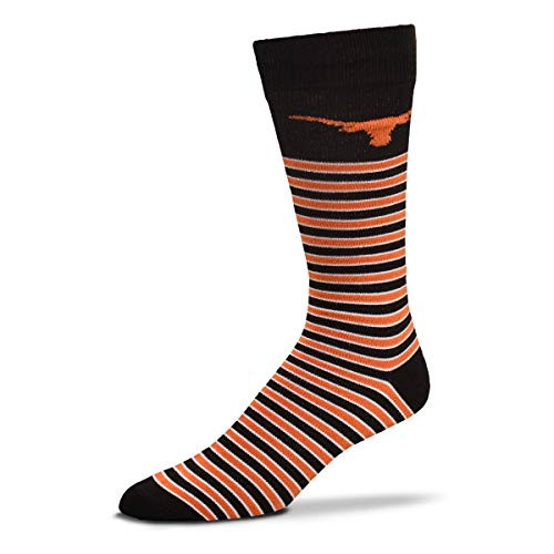 For Bare Feet Mens NCAA Thin Stripes Crew Dress Socks-Texas Longhorns-Large For Bare Feet Mens NCAA Thin Stripes Crew Dress Socks-Texas Longhorns-Large