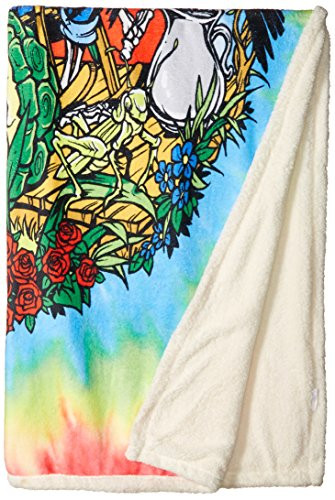 Liquid Blue Men's Hippy Sunrise JamTie Dye Warm Coral Fleece Throw Blanket, multi 50" X 60"