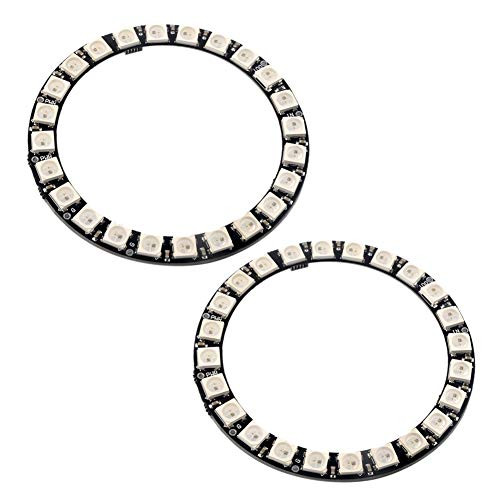 2PCS 24 RGB LED Ring 24 X WS2812 5050 with Integrated Drivers 24 Bits for Arduino Raspberry Pi ESP8266 Nodemcu