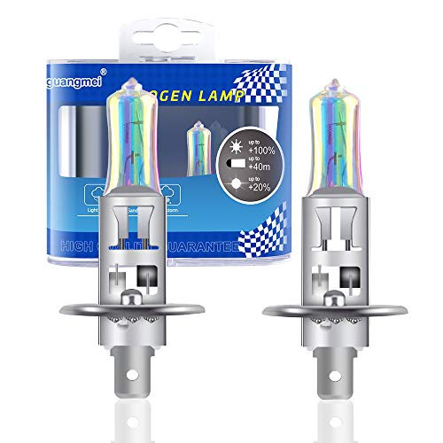 Teguangmei H1 Halogen Xenon Light Bulbs 12V 55W Super Bright 5000K for Car High-Low Beam Headlight Bulb Fog Light Lamp Replacement?Pack of 2?