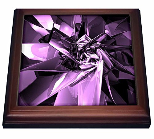 3dRose trv_21922_1 Metals of Purple Digital Artwork of Reflective Purple Metal Contours Trivet with Ceramic Tile, 8 by 8", Brown
