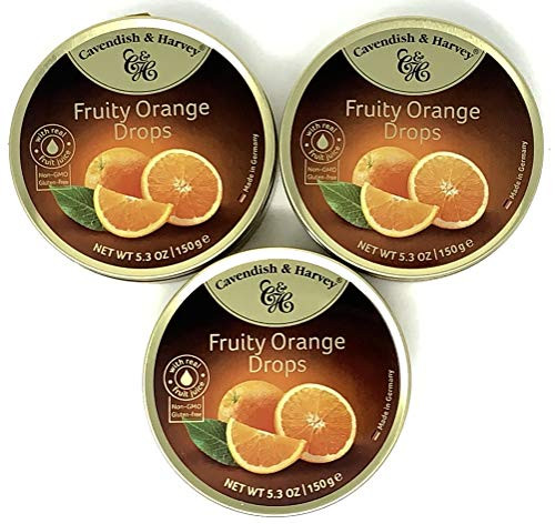 Cavendish And Harvey - Hard Candy Tin 5-3oz in a box Pack of 3 Orange Drops Cavendish And Harvey - Hard Candy Tin 5-3oz in a box Pack of 3 Orange Drops