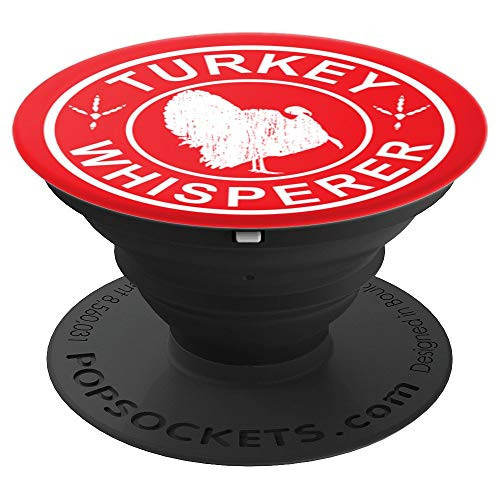 Vintage Wild Turkey Design Turkey Whisperer with Red Color PopSockets Grip and Stand for Phones and Tablets