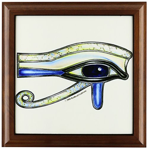 3dRose ft_167472_1 Opalite Eye of Ra Egyptian Pagan Art Framed Tile, 8 by 8" 3dRose ft_167472_1 Opalite Eye of Ra Egyptian Pagan Art Framed Tile, 8 by 8"