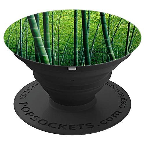 Green Bamboo Tree Wood Style Grain Board Hiking Mount Phone PopSockets Grip and Stand for Phones and Tablets