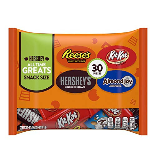 Hershey s Reese s Almond Joy Kit Kat Chocolate Candy Assortment Snack Size 30 pieces 15-92 oz Hershey s Reese s Almond Joy Kit Kat Chocolate Candy Assortment Snack Size 30 pieces 15-92 oz