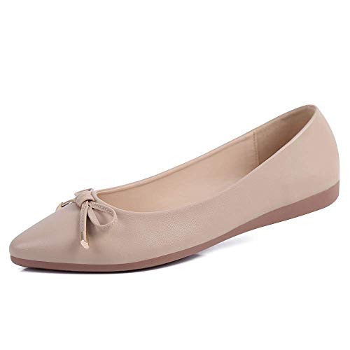 Farway Women s Ballet Flats Casual Slip-on Comfort Walking Loafers Shoes Bow-Knot Pointed Toe Dress Shoes