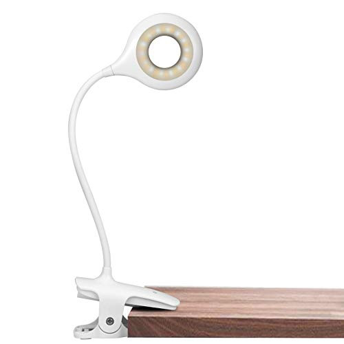 Rechargeable Clip On Reading Light - iVict 28 LED Cordless Book Lights with Touch Switch  3 Color Temperature Modes  3 Brightness Levels  Eye Protection Desk Lamp  360 ° Flexible USB Bed Lamp for Kids