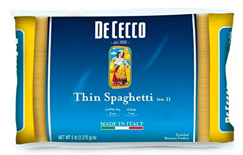 De Cecco Semolina Pasta Thin Spaghetti 5 Pound De Cecco Semolina Pasta Thin Spaghetti 5 Pound