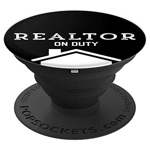 Realtor on duty Black and White PopSocket PopSockets Grip and Stand for Phones and Tablets