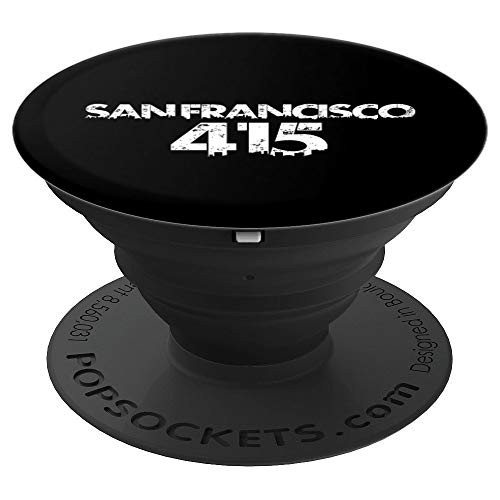 SAN FRANCISCO 415 Area Code Distressed Gritty Accessory PopSockets Grip and Stand for Phones and Tablets