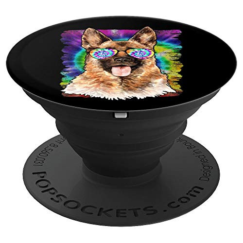 Tie-Dye German Shepherd   GSD Watercolor German Shepherd PopSockets Grip and Stand for Phones and Tablets