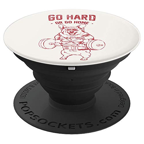 Go Hard or Go Home Corgi PopSockets Grip and Stand for Phones and Tablets