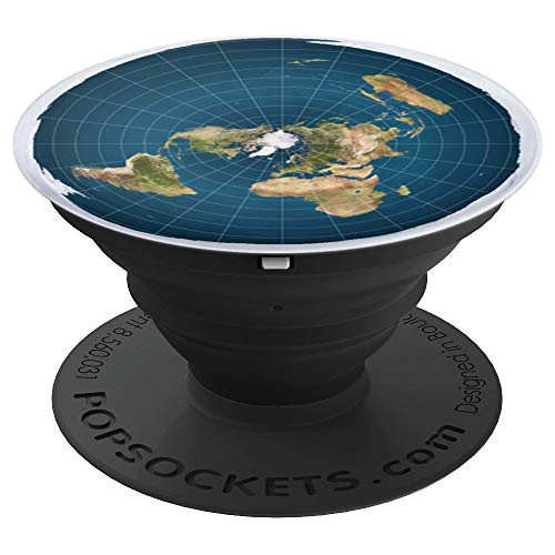 Flat Earth Map Flat Earth Society Conspiracy Gift Idea PopSockets Grip and Stand for Phones and Tablets