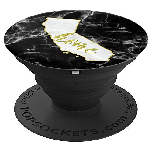 California Home State White   Black Gift  USA California PopSockets Grip and Stand for Phones and Tablets