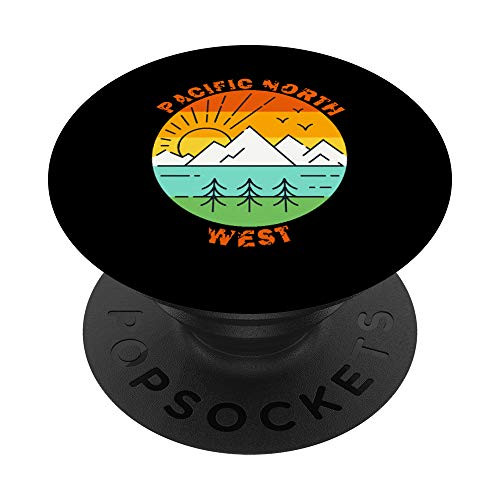Pacific Northwest PNW Sun Set Retro Vintage Gift PopSockets Grip and Stand for Phones and Tablets