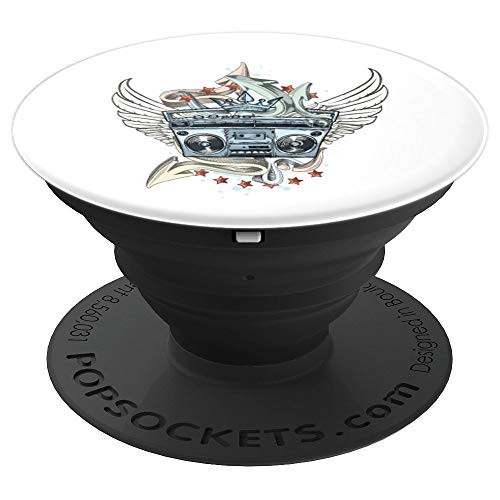 Old School Hip Hop Boombox Radio Music Rap Graffiti Dance PopSockets Grip and Stand for Phones and Tablets