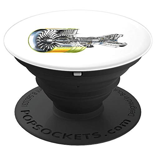 Aircraft Jet Engine Realistic Airplane Pilot Lover Gift PopSockets Grip and Stand for Phones and Tablets