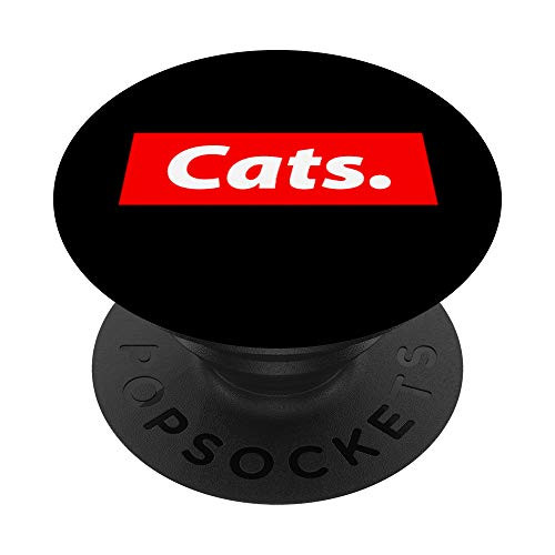 Cats - Red Box Logo Gift For Cat Lovers PopSockets Grip and Stand for Phones and Tablets Cats - Red Box Logo Gift For Cat Lovers PopSockets Grip and Stand for Phones and Tablets
