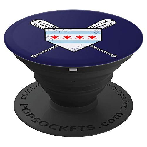 Chicago Flag Baseball Bats Home Plate PopSockets Grip and Stand for Phones and Tablets Chicago Flag Baseball Bats Home Plate PopSockets Grip and Stand for Phones and Tablets