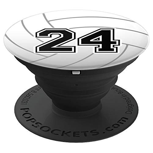 Volleyball Number 24 Ball Player 24th Birthday Gift Zx PopSockets Grip and Stand for Phones and Tablets