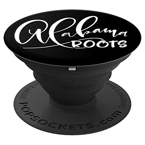 Alabama State Home Love Pride Roots White Script Gift PopSockets Grip and Stand for Phones and Tablets