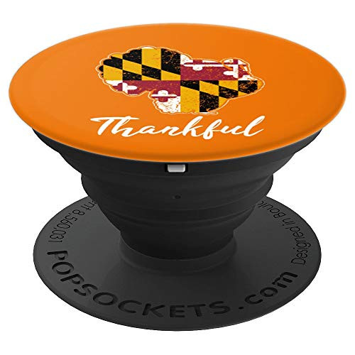 MARYLAND State Flag Turkey Thanksgiving Home Thankfully PopSockets Grip and Stand for Phones and Tablets