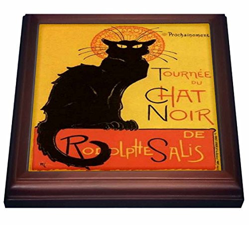 3dRose trv_46907_1 Le Chat Noir-Advertising, Art Nouveau, Black Cat, Cat, Cats, Chat Noir, Le Chat Trivet with Ceramic Tile, 8 by 8", Brown 3dRose trv_46907_1 Le Chat Noir-Advertising, Art Nouveau, Black Cat, Cat, Cats, Chat Noir, Le Chat Trivet with Ceramic Tile, 8 by 8", Brown