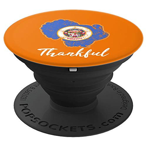 MINNESOTA State Flag Turkey Thanksgiving Home Thankfully PopSockets Grip and Stand for Phones and Tablets