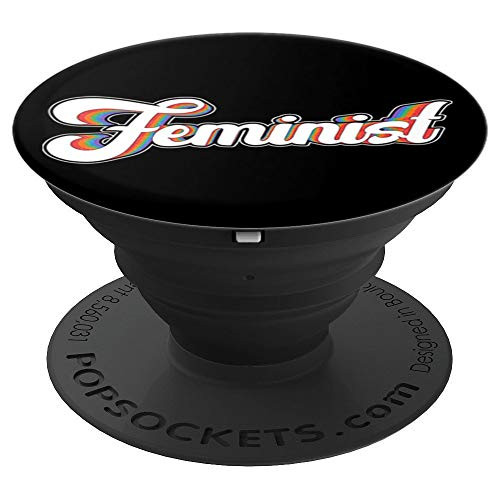 Feminist Retro 70s 80s Vintage Rainbow Classic Style Gift PopSockets Grip and Stand for Phones and Tablets