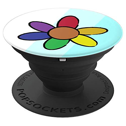 Artistic Color Wheel Rainbow Flower PopSockets Grip and Stand for Phones and Tablets