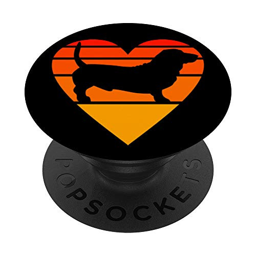 Vintage Basset Hound Dog Retro Sunset Puppy Lover Mom Dad PopSockets Grip and Stand for Phones and Tablets