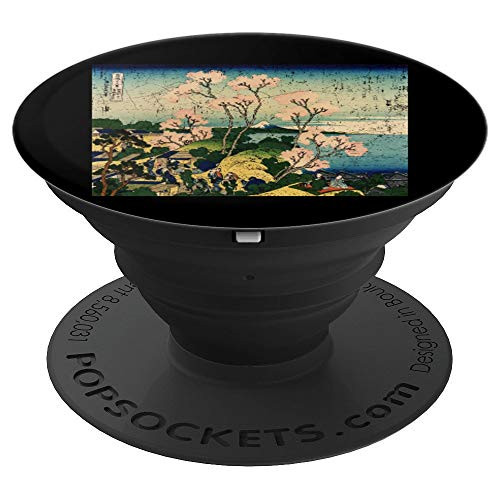 Japanese Cherry Blossom Woodblock Art PopSockets Grip and Stand for Phones and Tablets