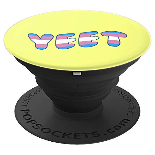 Trans Pride Flag Transgender Yeet Meme Funny LGBTQ PopSockets Grip and Stand for Phones and Tablets