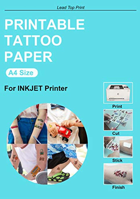 5 Sets Printable Temporary Tattoo Paper A4 Size DIY Tattoo Paper Transfer Decal Paper for Inkjet Printer