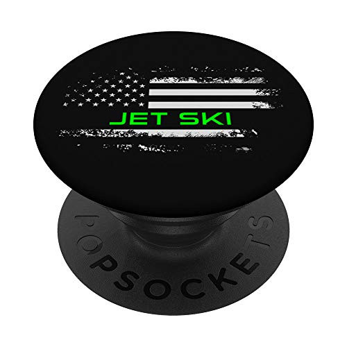 American Flag Jet Ski - USA Flag Jet Skiing Gift PopSockets Grip and Stand for Phones and Tablets