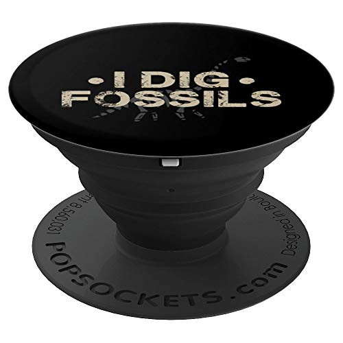 I Dig Fossils Fun Brontosaurus Dinosaur Bones Paleontology PopSockets Grip and Stand for Phones and Tablets
