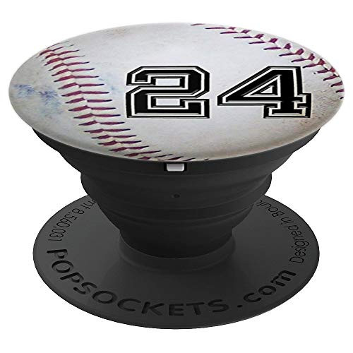 Baseball Number 24 Player Lucky Number - Baseball PopSockets Grip and Stand for Phones and Tablets