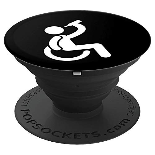 Funny Wheelchair Drunk Beer PopSockets Grip and Stand for Phones and Tablets