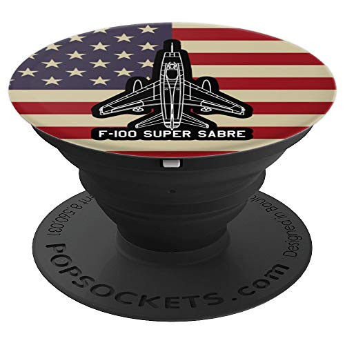 F-100 Super Sabre Jet Fighter Plane Retro USA Warplane Gift PopSockets Grip and Stand for Phones and Tablets F-100 Super Sabre Jet Fighter Plane Retro USA Warplane Gift PopSockets Grip and Stand for Phones and Tablets