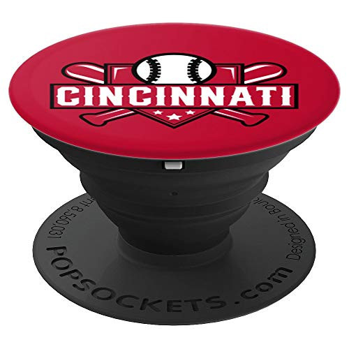 Cincinnati Baseball Home Plate Crossed Bats PopSockets Grip and Stand for Phones and Tablets Cincinnati Baseball Home Plate Crossed Bats PopSockets Grip and Stand for Phones and Tablets