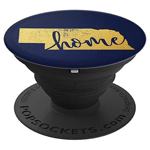 Nebraska NE Home State Pride Navy Blue PopSockets Grip and Stand for Phones and Tablets