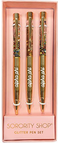 Alpha Phi Sorority Glitter Pen Set