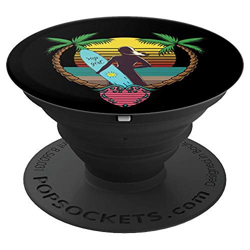 Retro Standup Paddle Board SUP Girl Gift PopSockets Grip and Stand for Phones and Tablets