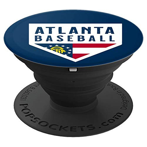 Vintage Atlanta Baseball Home Plate With Georgia State Flag PopSockets Grip and Stand for Phones and Tablets