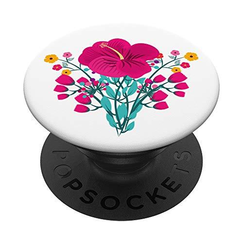 Hibiscus Bunch of Flowers PopSockets PopGrip  Swappable Grip for Phones   Tablets