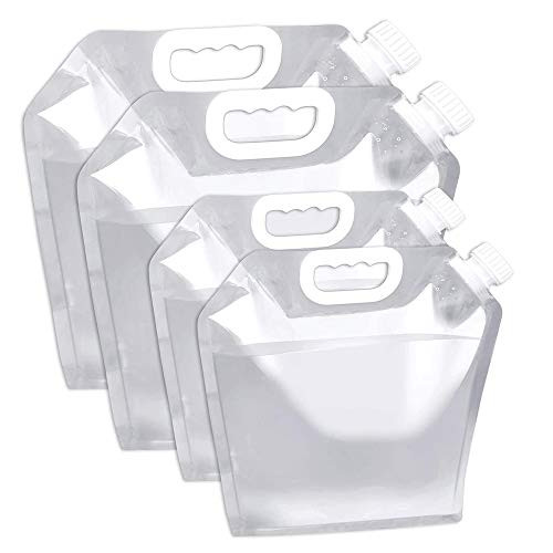 Farway Collapsible Water Container 4pcs5L  10L Outdoor Folding Water Bag Emergency Water Jug Container Bag for Outdoor Sports  Hiking  Camping Picnic Riding  Mountaineer  Food Grade