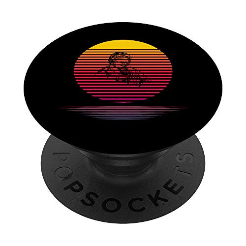 Knitting Seventies Retro Vaporwave Sunset 70s 80s PopSockets Grip and Stand for Phones and Tablets